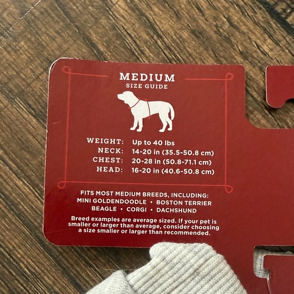 Wondershop Light Gray Pet Sweatshirt with Multicolor 'Merry' New - Picture 6 of 7